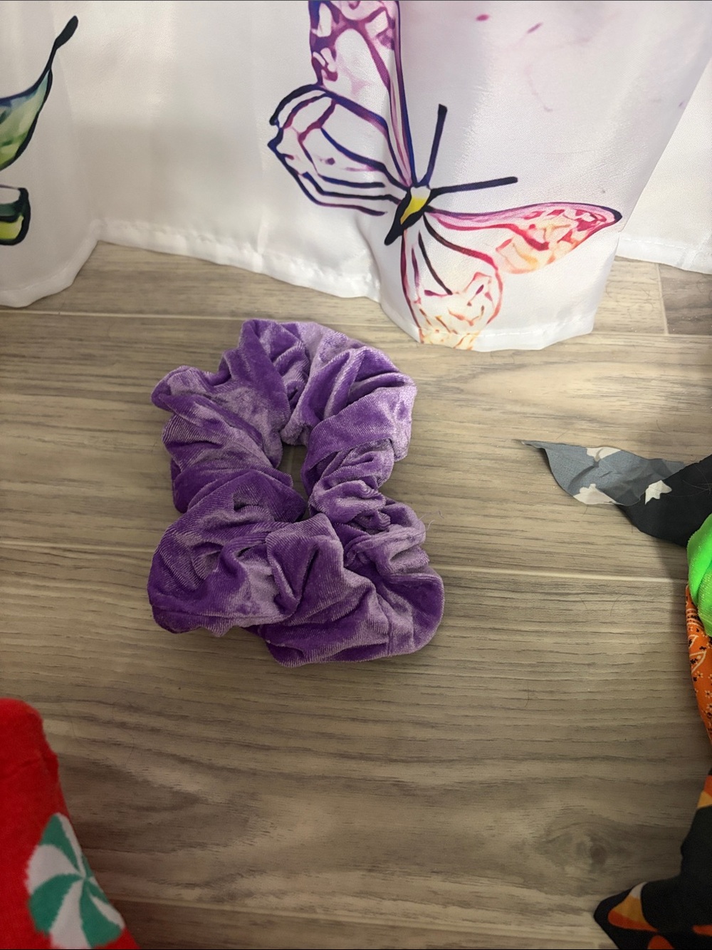 Plush Velvet Purple Scrunchie for Kids